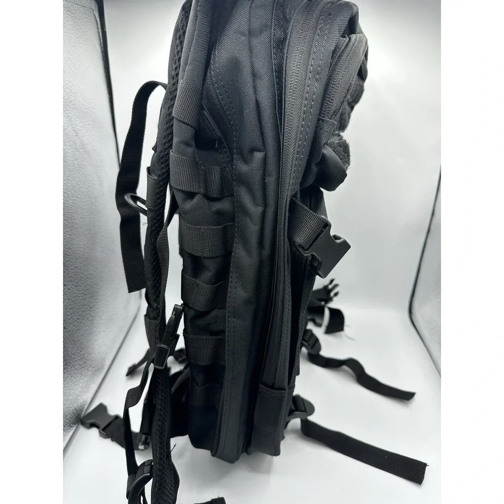 Black Tactical MOLLE Backpack Military Rucksack Bug Out Bag Hiking Camping